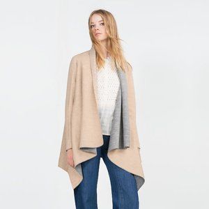 NEW Zara Knit Waterfall Shawl Collar Open Cardigan, Size M